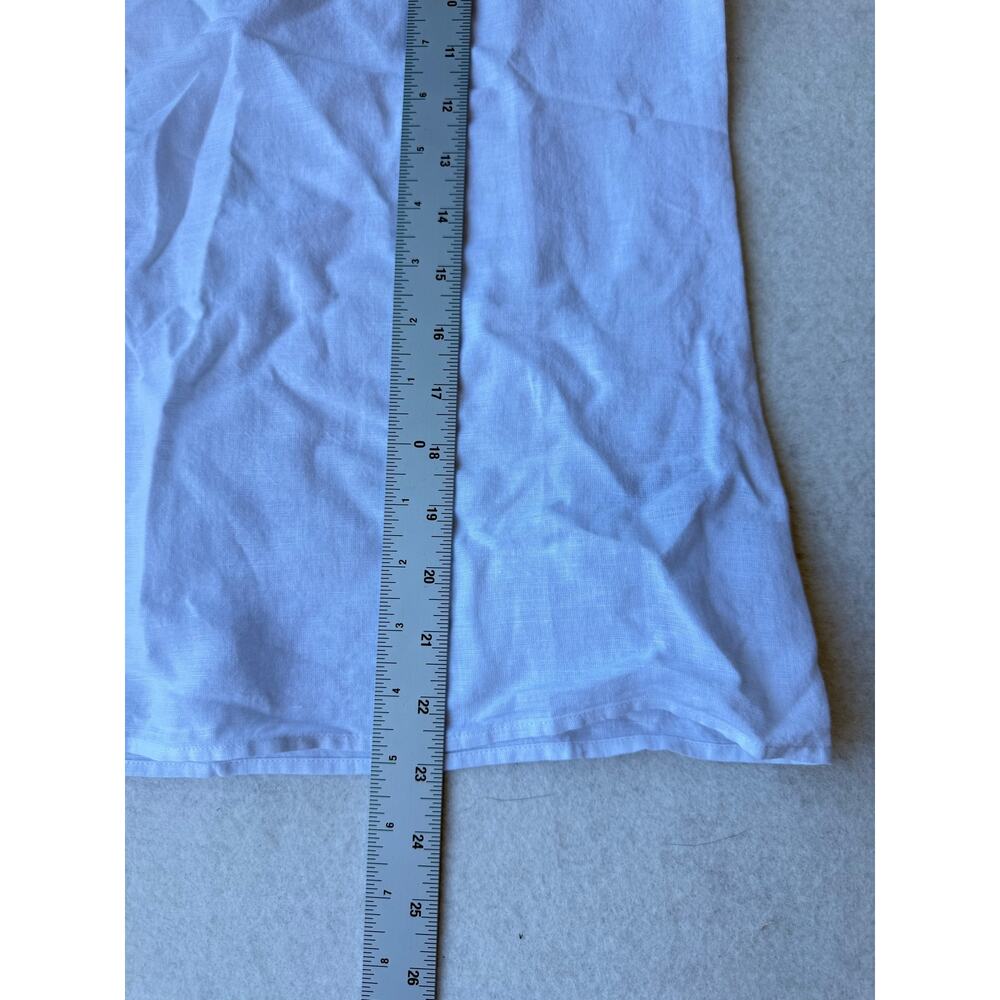 J.Crew Factory Linen-Blend Sleeveless Ruffleneck Top White (XXS) - Picture 9 of 9